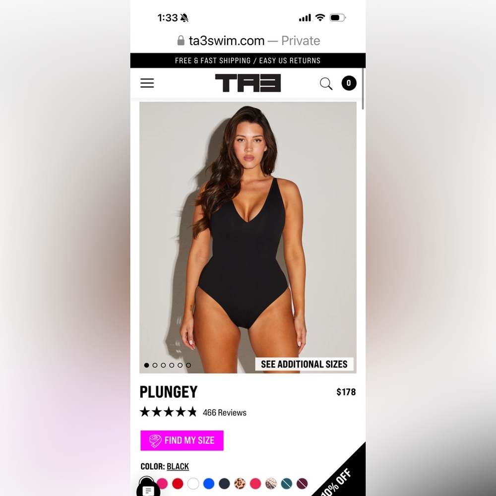 NWT TA3 Plungey in black!